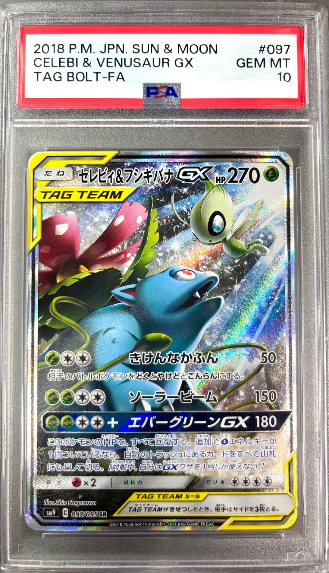 セレビィ＆フシギバナGX SR SM9 タッグボルト 097/095 PSA10】セレビィ＆フシギバナGX SR 097/095 タッグボルト｜アソブランド
